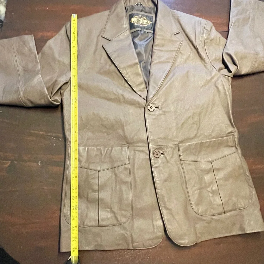 Vintage Guide Gear Mens Brown Leather Blazer Jacket‎ Size M